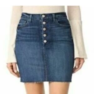 J Brand Roleen Frayed Stretch-Denim Skirt Size 26